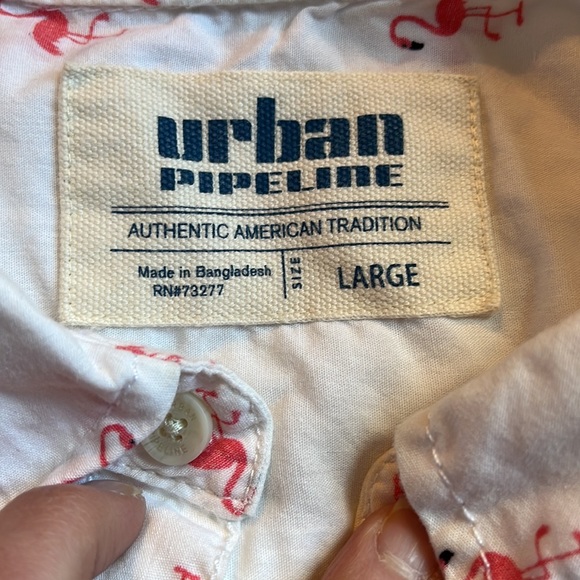Mens urban pipeline flamingo button down - Picture 2 of 5